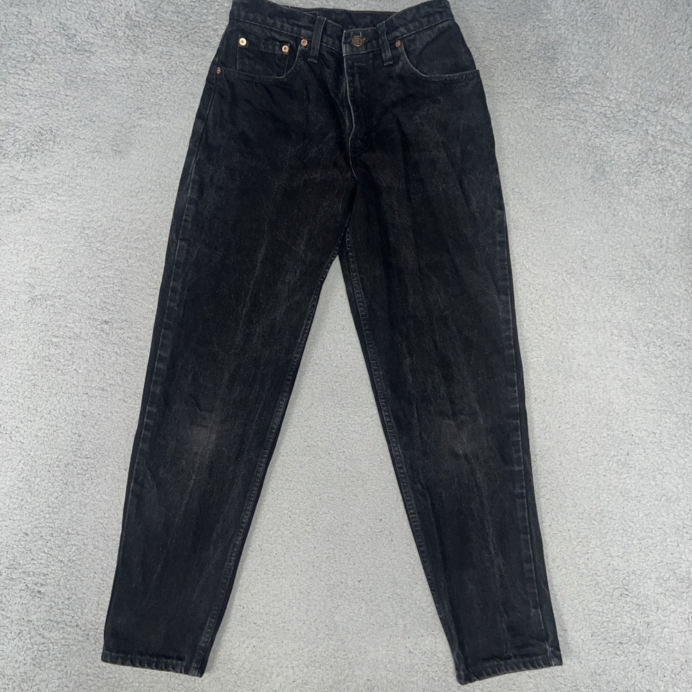 VTG Levi's 550 Mom Jeans Women Sz 7S (25x28) Black Relaxed Fit Tapered Leg Pants